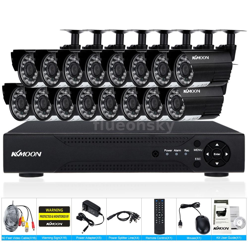 KKmoon 16CH H.265+ 1080P 5IN1 AHD DVR System 720P Outdoor Security